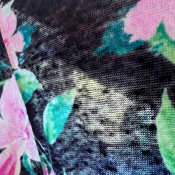 J JILL LOVE LINEN FLORAL PRINT SZ MP SUDE TIE NAVY PINK PURPLE MARLED FABRIC - Picture 8 of 10